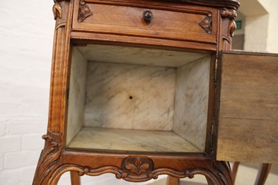 Lot 249 - A Pair of Early-Mid 20th Century French Kingwood and Marble Side Tables or Wash Stands