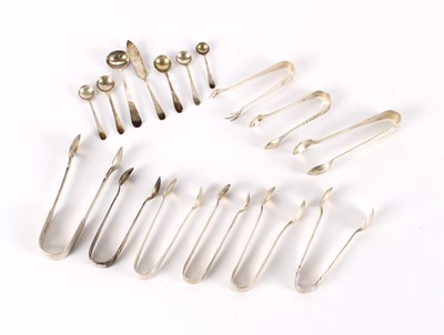Lot 61 - A Collection of Victorian and Later Silver Sugar Tongs and Salt Spoons