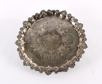 Lot 10 - A Large and Impressive George III Silver Salver Bearing Lindsay Family Armorial