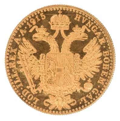 Lot 91 - Austria, 10 Franc (1 Ducat Coin), 1915
