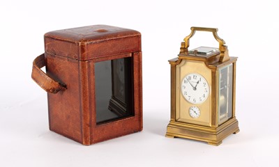Lot 164 - A 19th Century Cased Gilt Brass Carriage Clock Retailed by Finnigans Ltd.