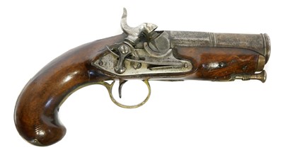 Lot 14 - Miquelet lock percussion pocket pistol...