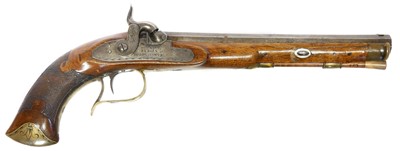 Lot 16 - German percussion 30 bore target pistol by C.A....