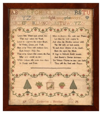 Lot 278 - A George III Sampler by Catherine Heather (1795)
