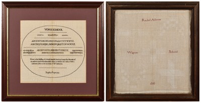 Lot 281 - Two Rare George III Quaker School Samplers by Sophia Pope (1791) and Rachel Allason (1816)