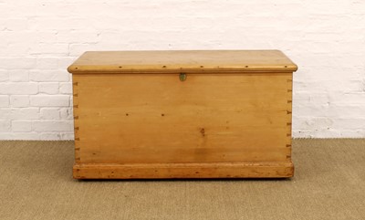 Lot 212 - A Victorian and Later Waxed Pine Blanket Box