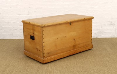 Lot 212 - A Victorian and Later Waxed Pine Blanket Box