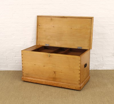 Lot 212 - A Victorian and Later Waxed Pine Blanket Box