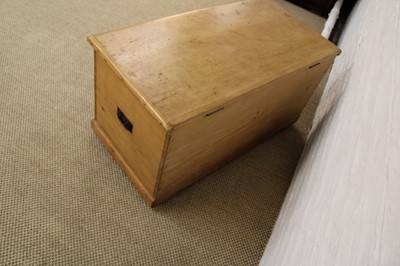 Lot 212 - A Victorian and Later Waxed Pine Blanket Box