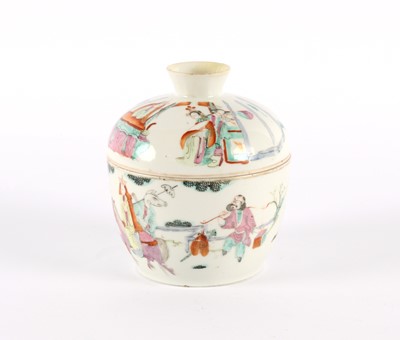 Lot 113 - A Chinese 'Journey to the West' Famille Rose Porcelain Food Warmer with Tongzhi Marks