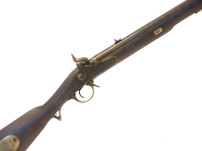 Lot 73 - Percussion Neapolese Brunswick rifle, 30 inch...