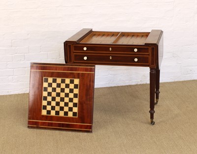 Lot 242 - A 19th Century Drop-Leaf Mahogany Pembroke Games Table