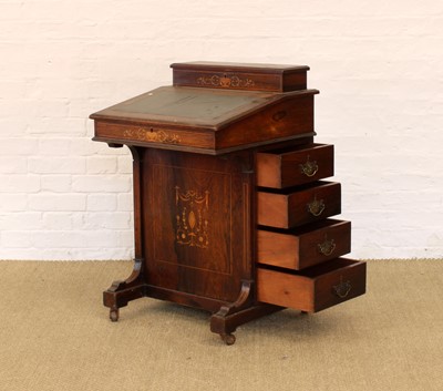 Lot 238 - A Victorian Rosewood and Marquetry Davenport