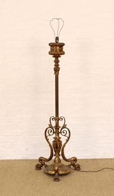 Lot 257 - A Victorian Neoclassical Revival Brass Standing Lamp