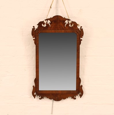 Lot 222 - A George III Walnut Fret Work Wall Mirror
