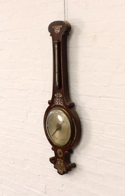 Lot 180 - A Victorian Rosewood and Mother of Pearl Inlaid Wheel Barometer