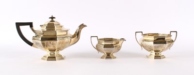 Lot 18 - A George V Silver Three Piece Tea Service