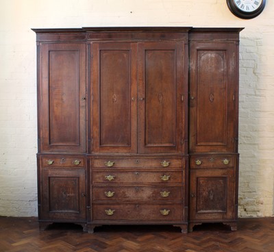 Lot 210 - A Large George III Oak Housekeeper's Cupboard