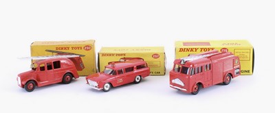 Lot 346 - Three Fire Service Dinky Toys Diecast Models by Meccano Ltd.
