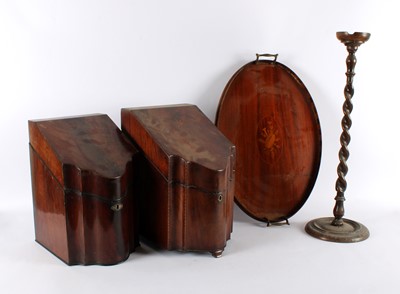 Lot 283 - Two George III Mahogany Knife Boxes