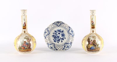 Lot 135 - A Tall Pair of 19th Century Continental Porcelain Bottle Vases Attributed to Helena Wolfsohn for Augustus Rex