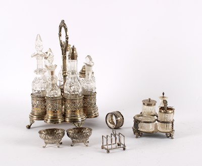 Lot 14 - A Group of Victorian and Later Silver Cruet and Table Accessories