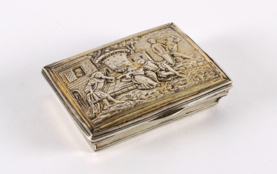 Lot 78 - A 19th Century Continental Parcel-Gilt White Metal Snuff Box