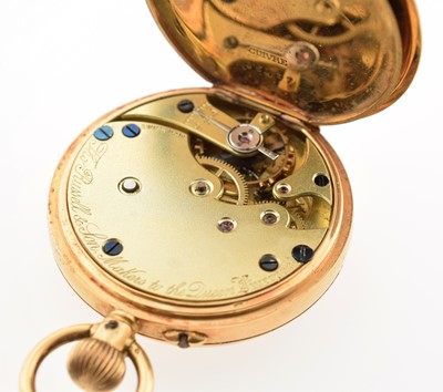 Lot 279 - An 18ct gold Thomas Russell & Son open-faced fob watch