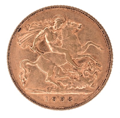 Lot 54 - King Edward VII, Half-Sovereign, 1908