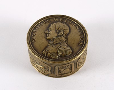 Lot 85 - A 19th Century Duke of Wellington & Napoleonic Interest Patinated Brass Snuff Box