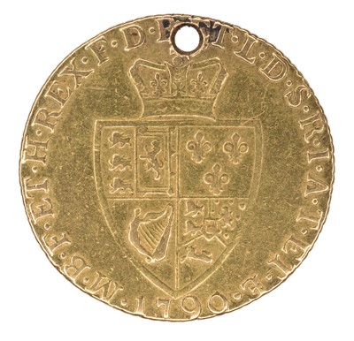Lot 41 - King George III, Guinea, 1790, holed.
