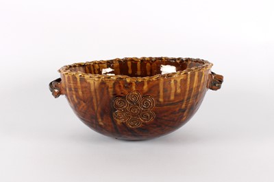 Lot 77 - A Large Studio Pottery Slipware Bowl in the 18th Century Staffordshire Style
