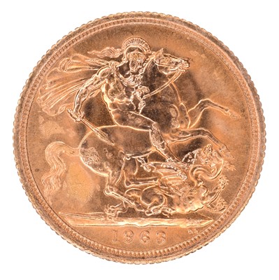 Lot 62 - Queen Elizabeth II, Sovereign, 1963
