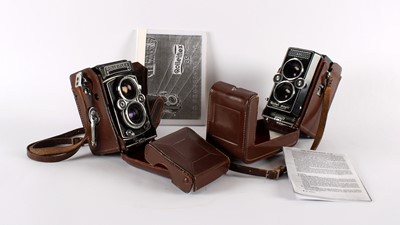 Lot 292 - Two "Rolleiflex" and "Rollei-magic" Dual Lens Cameras by Franke & Heidecke