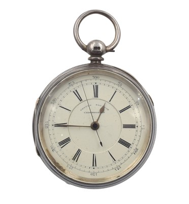 Lot A Victorian silver centre seconds chronograph pocket watch