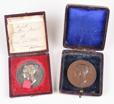 Lot 101 - Victoria, Coronation, 1838, a silver and bronze medal by B. Pistrucci (2)