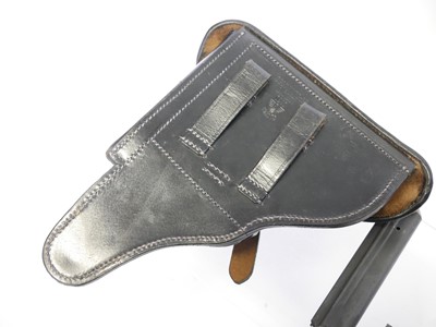 Lot 778 - Reproduction WWII Luger PO8 leather holster,...