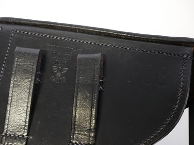 Lot 778 - Reproduction WWII Luger PO8 leather holster,...