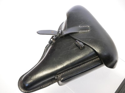 Lot 778 - Reproduction WWII Luger PO8 leather holster,...