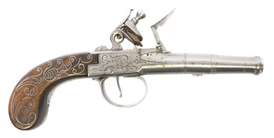 Lot 2 - E. Moody 80 bore flintlock pocket pistol,...