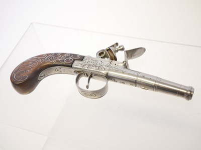 Lot 2 - E. Moody 80 bore flintlock pocket pistol,...