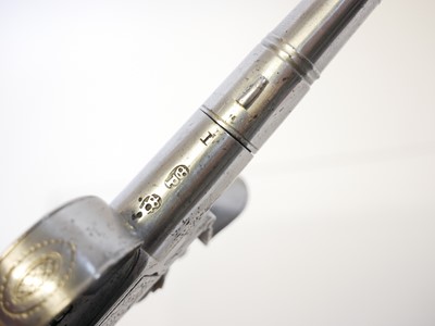 Lot 2 - E. Moody 80 bore flintlock pocket pistol,...