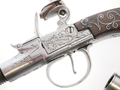 Lot 2 - E. Moody 80 bore flintlock pocket pistol,...