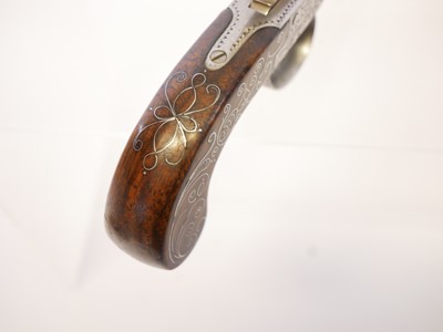 Lot 2 - E. Moody 80 bore flintlock pocket pistol,...