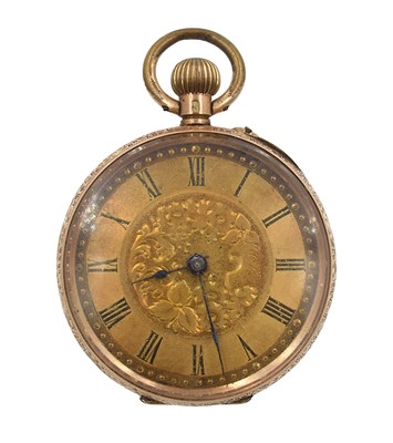 Lot A gold-toned engraved pocket watch
