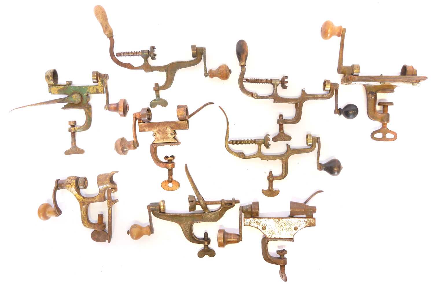 Lot 719 - Nine shotgun roll turn over tools, for 12 and...