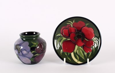 Lot 130 - 'AT780' Code Vase and Dish by Moorcroft
