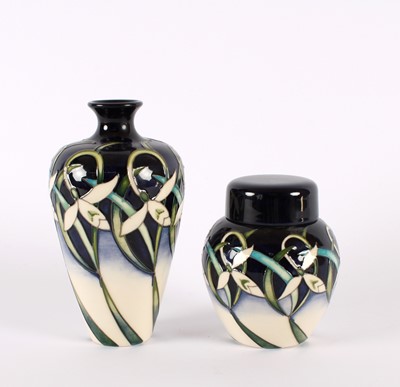 Lot 131 - A "Twenty Winters" Vase and Jar with Lid by Moorcroft