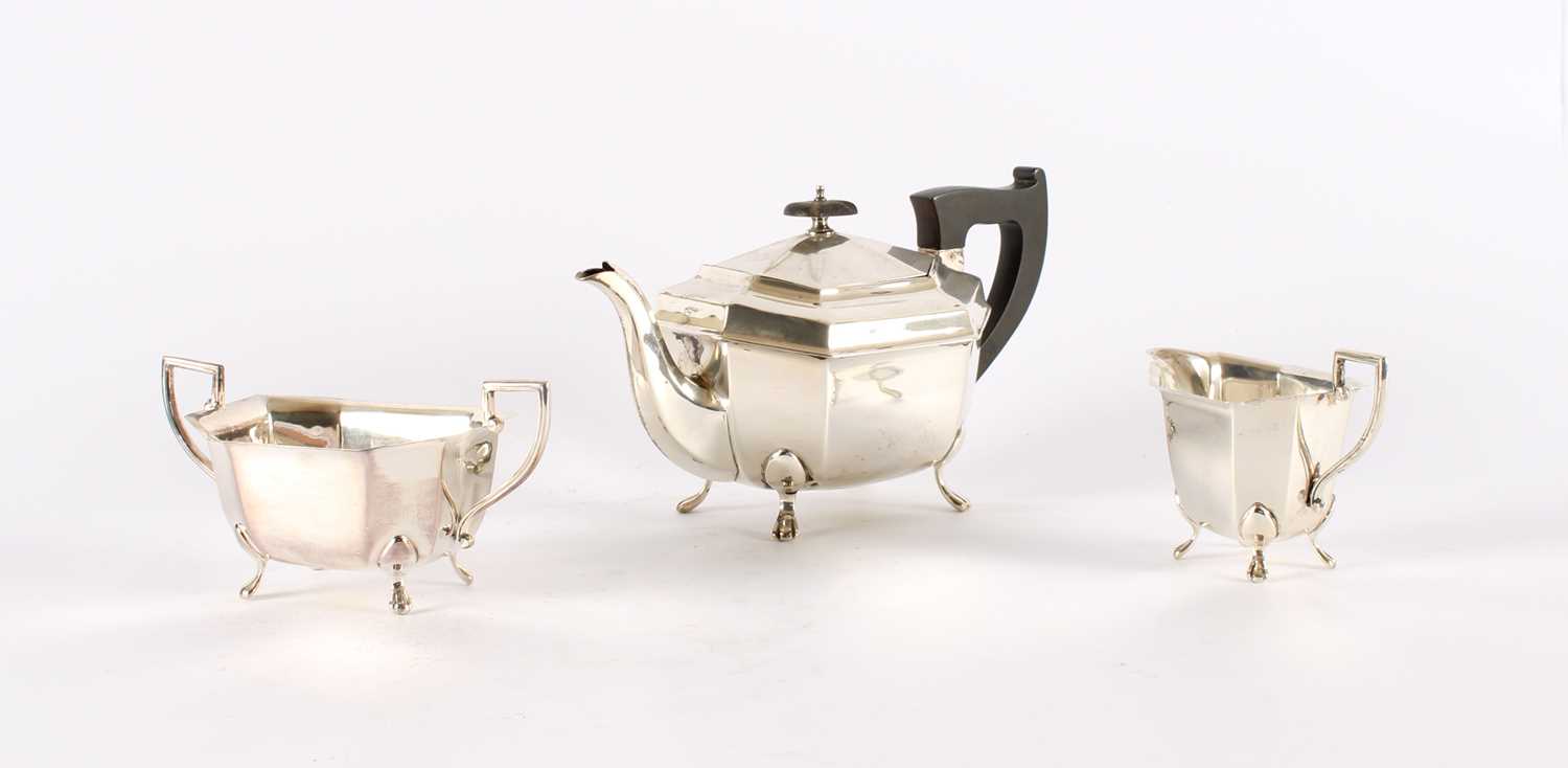 Lot 49 - A George VI Silver Three-Piece Tea Service