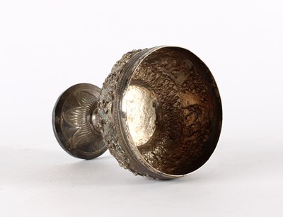 Lot 51 - A Finely Detailed Burmese White Metal Pedestal Bowl